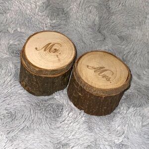 6/$20 Mr. and Mrs. Wooden Ring Holders